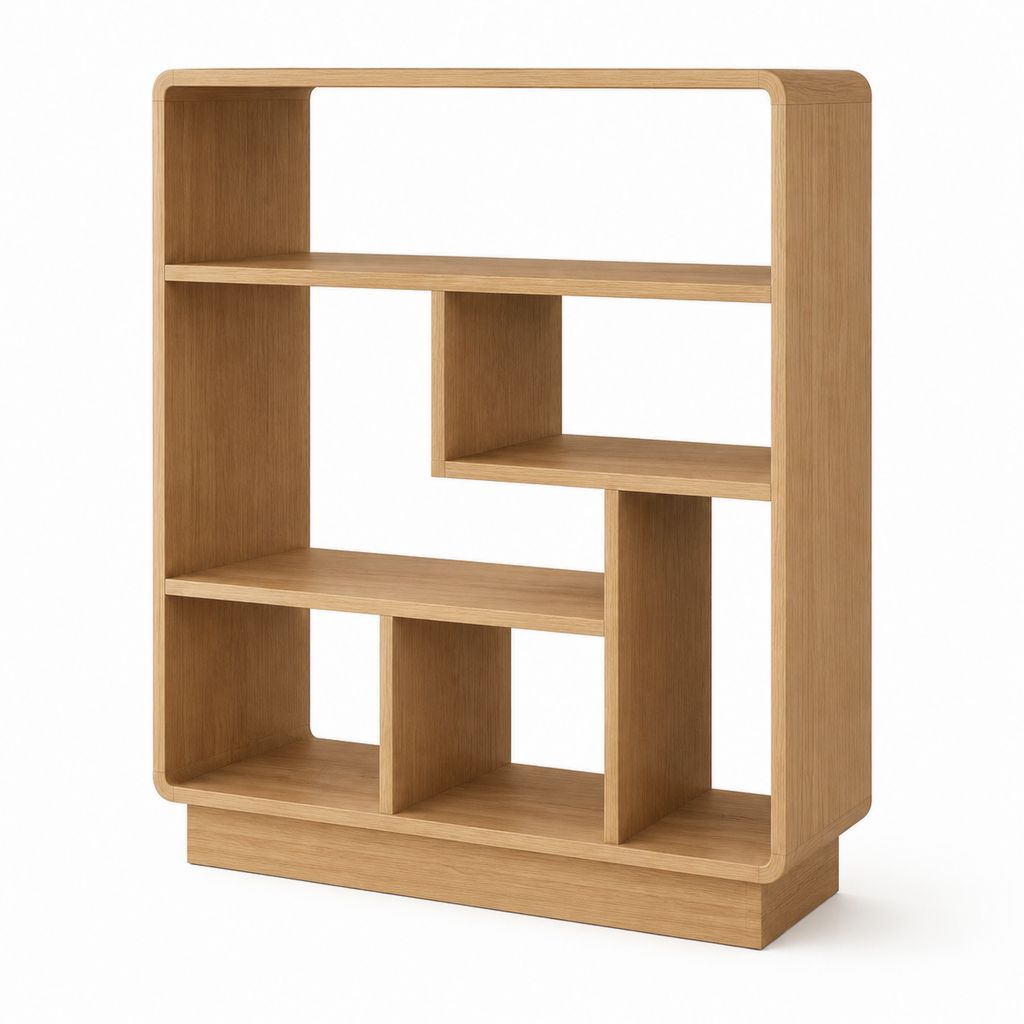 Libreria da soggiorno rovere in MDF impiallacciato 80 x 30 x 120 cm