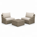 Set da giardino 2 poltrone e tavolino quadrato grigio tortora in rattan PE poltrone 82 x 80 x 78 cm tavolino 75 x 75 x 42 cm