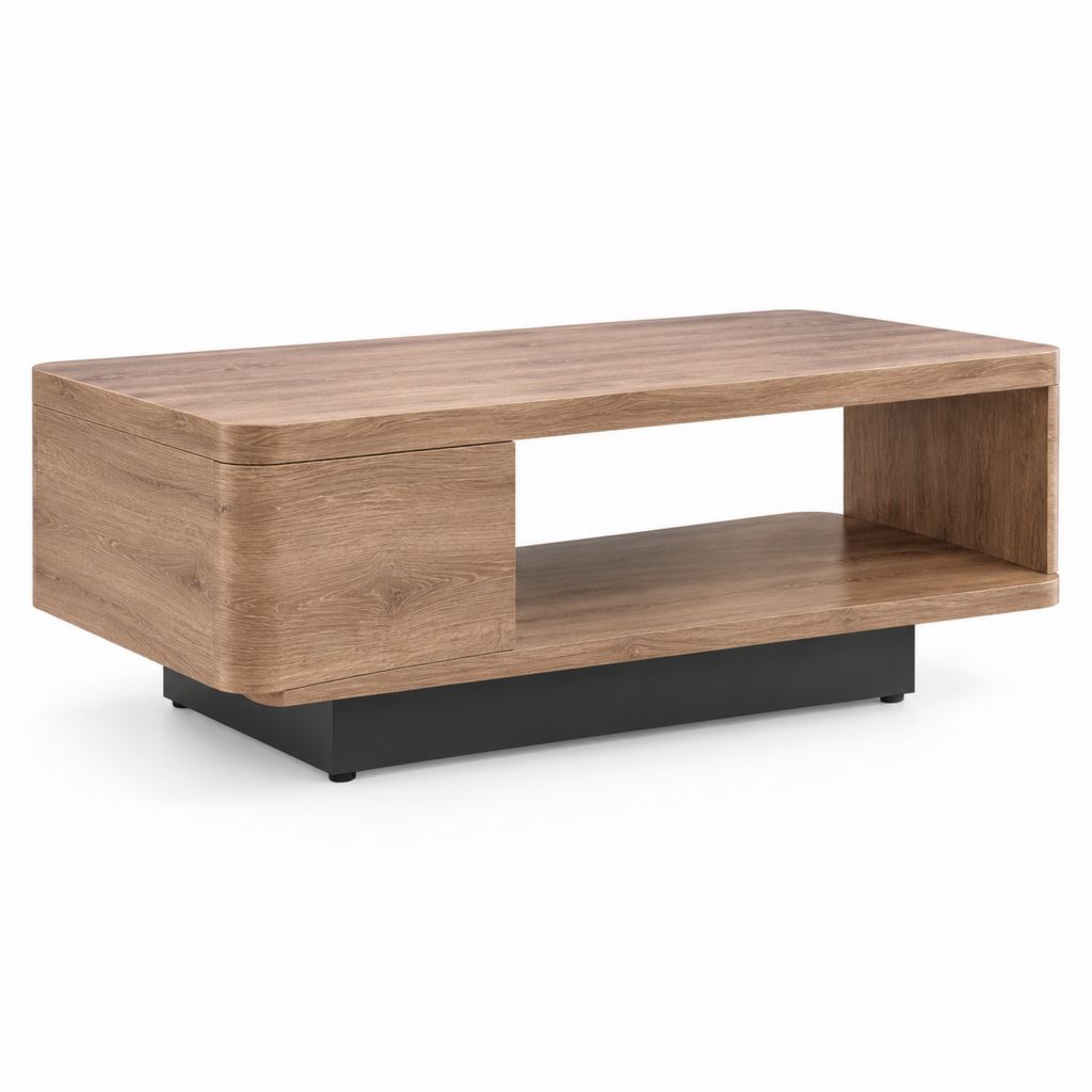 Tavolino da caffè rettangolare marrone in pannello truciolare 110 x 60 x 40 cm