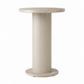 Tavolo da bar rotondo beige in MDF scanalato Ø70 x H105 cm