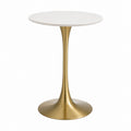Tavolo da bar rotondo bianco e oro in MDF e acciaio Ø 60 x H 105 cm