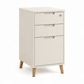 Cassettiera da ufficio a 3 cassetti beige in MDF e legno massello 40 x 40 x 70 cm
